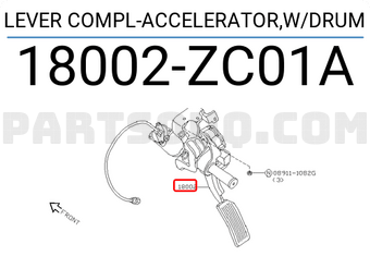 Nissan 18002ZC01A LEVER COMPL-ACCELERATOR,W/DRUM