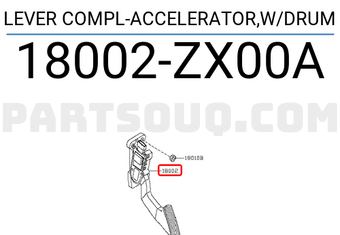 Nissan 18002ZX00A LEVER COMPL-ACCELERATOR,W/DRUM