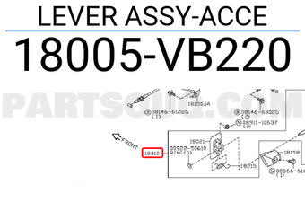 Nissan 18005VB220 LEVER ASSY-ACCE
