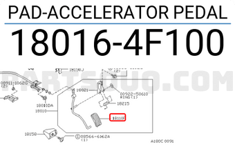 Nissan 180164F100 PAD-ACCELERATOR PEDAL
