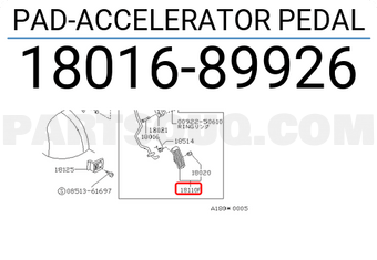 Nissan 1801689926 PAD-ACCELERATOR PEDAL