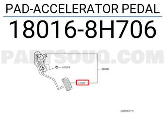 Nissan 180168H706 PAD-ACCELERATOR PEDAL