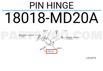Nissan 18018MD20A PIN HINGE