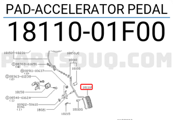 Nissan 1811001F00 PAD-ACCELERATOR PEDAL