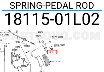 Nissan 1811501L02 SPRING-PEDAL ROD