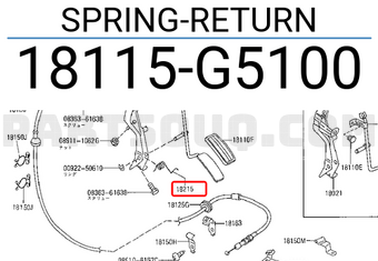 Nissan 18115G5100 SPRING-RETURN