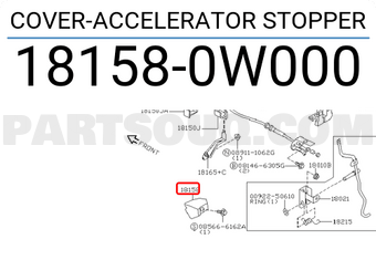 Nissan 181580W000 COVER-ACCELERATOR STOPPER