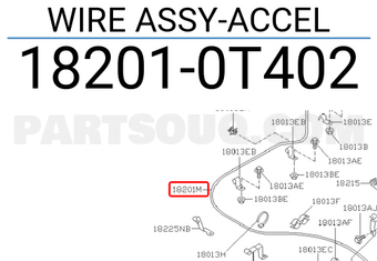 Nissan 182010T402 WIRE ASSY-ACCEL