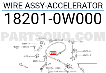 Nissan 182010W000 WIRE ASSY-ACCELERATOR