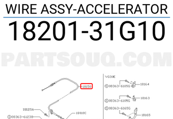 Nissan 1820131G10 WIRE ASSY-ACCELERATOR