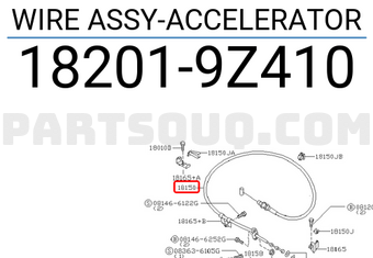 Nissan 182019Z410 WIRE ASSY-ACCELERATOR