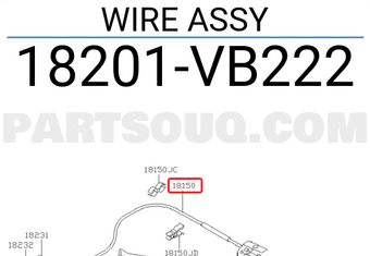 Nissan 18201VB222 WIRE ASSY
