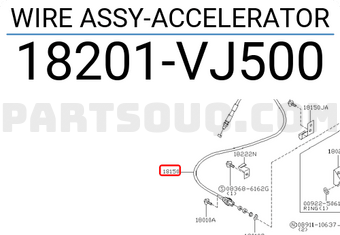Nissan 18201VJ500 WIRE ASSY-ACCELERATOR