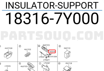 Nissan 183167Y000 INSULATOR-SUPPORT