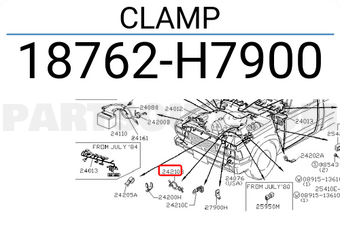 Nissan 18762H7900 CLAMP