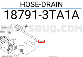 Nissan 187913TA1A HOSE-DRAIN