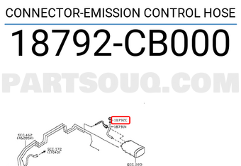 Nissan 18792CB000 CONNECTOR-EMISSION CONTROL HOSE