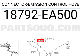 Nissan 18792EA500 CONNECTOR-EMISSION CONTROL HOSE