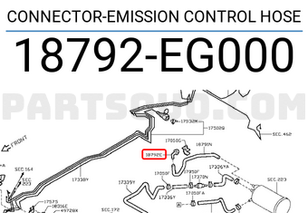 Nissan 18792EG000 CONNECTOR-EMISSION CONTROL HOSE