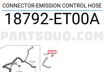 Nissan 18792ET00A CONNECTOR-EMISSION CONTROL HOSE