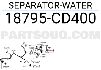 Nissan 18795CD400 SEPARATOR-WATER