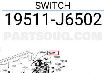 Nissan 19511J6502 SWITCH