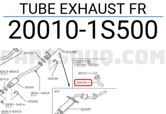 Nissan 200101S500 TUBE EXHAUST FR