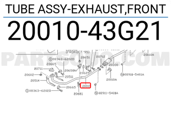 Nissan 2001043G21 TUBE ASSY-EXHAUST,FRONT