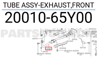 Nissan 2001065Y00 TUBE ASSY-EXHAUST,FRONT
