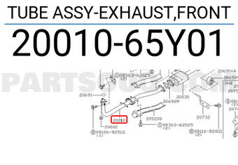 Nissan 2001065Y01 TUBE ASSY-EXHAUST,FRONT