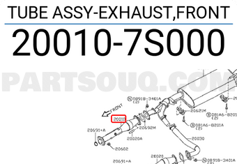 Nissan 200107S000 TUBE ASSY-EXHAUST,FRONT
