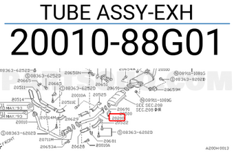 Nissan 2001088G01 TUBE ASSY-EXH