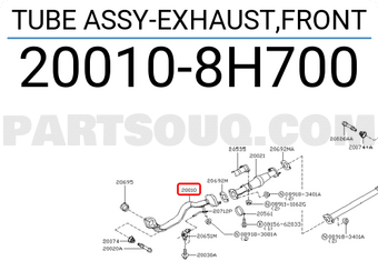 Nissan 200108H700 TUBE ASSY-EXHAUST,FRONT