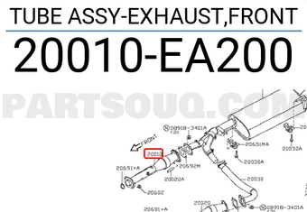 Nissan 20010EA200 TUBE ASSY-EXHAUST,FRONT
