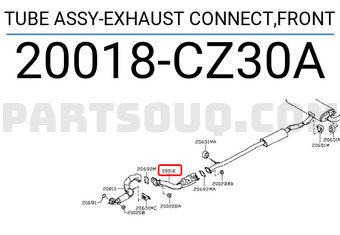 Nissan 20018CZ30A TUBE ASSY-EXHAUST CONNECT,FRONT