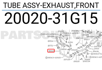 Nissan 2002031G15 TUBE ASSY-EXHAUST,FRONT