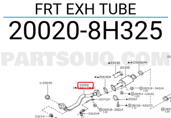 Nissan 200208H325 FRT EXH TUBE