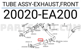 Nissan 20020EA200 TUBE ASSY-EXHAUST,FRONT