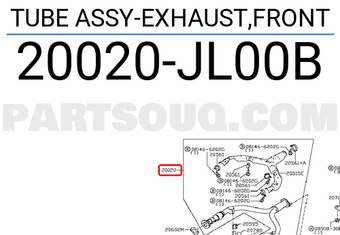 Nissan 20020JL00B TUBE ASSY-EXHAUST,FRONT