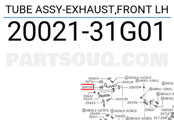 Nissan 2002131G01 TUBE ASSY-EXHAUST,FRONT LH