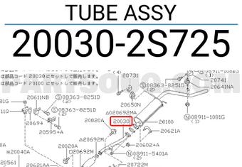 Nissan 200302S725 TUBE ASSY