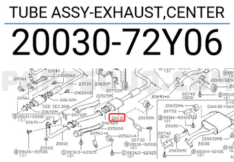 Nissan 2003072Y06 TUBE ASSY-EXHAUST,CENTER