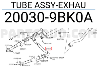 Nissan 200309BK0A TUBE ASSY-EXHAU