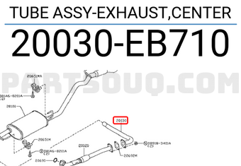 Nissan 20030EB710 TUBE ASSY-EXHAUST,CENTER