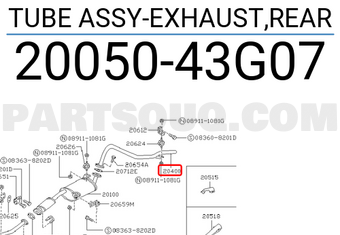 Nissan 2005043G07 TUBE ASSY-EXHAUST,REAR