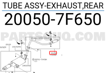 Nissan 200507F650 TUBE ASSY-EXHAUST,REAR