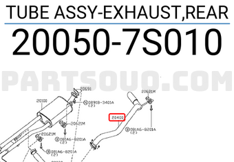 Nissan 200507S010 TUBE ASSY-EXHAUST,REAR