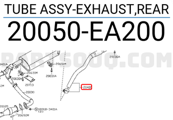 Nissan 20050EA200 TUBE ASSY-EXHAUST,REAR