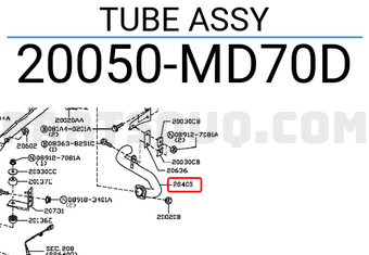 Nissan 20050MD70D TUBE ASSY