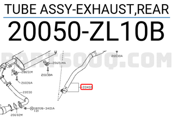 Nissan 20050ZL10B TUBE ASSY-EXHAUST,REAR